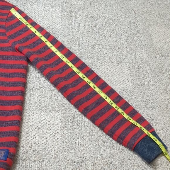 Scotch & Soda Men's Red Gray Nautical Stripe Crew Neck Cotton Sweatshirt Large - Picture 4 of 8